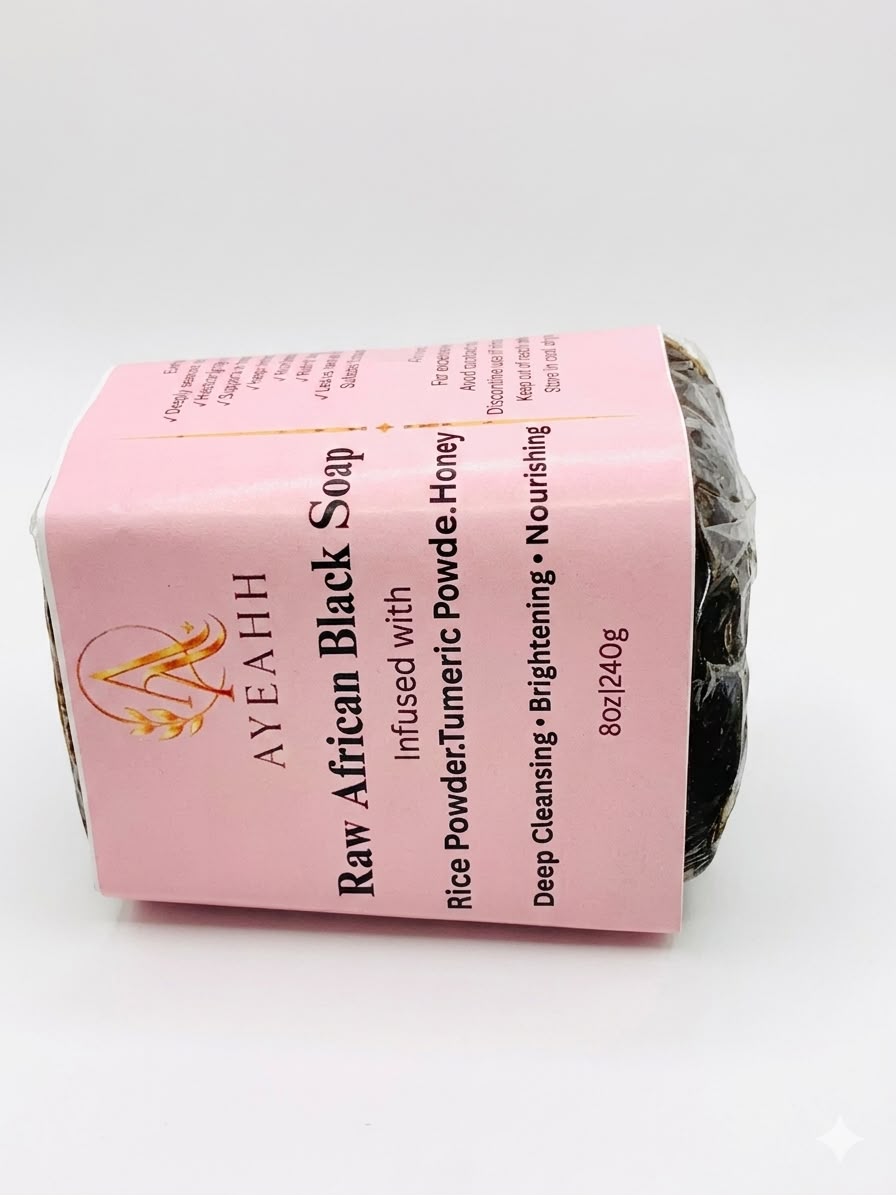 RAW AFRICAN BLACK SOAP FOR FACE AND BODY